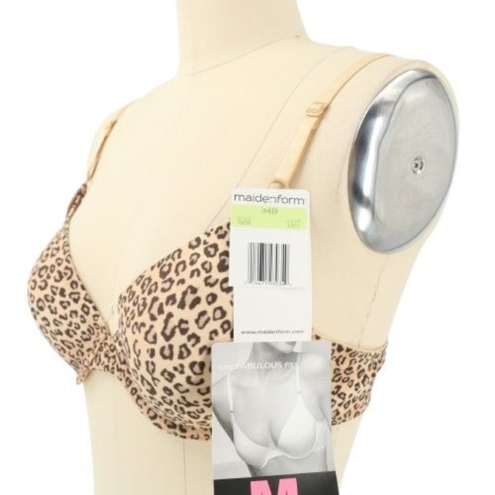 NWT Maidenform One Fabulous Fit 7959 Leopard Animal Print Demi Bra 34B - Picture 2 of 3